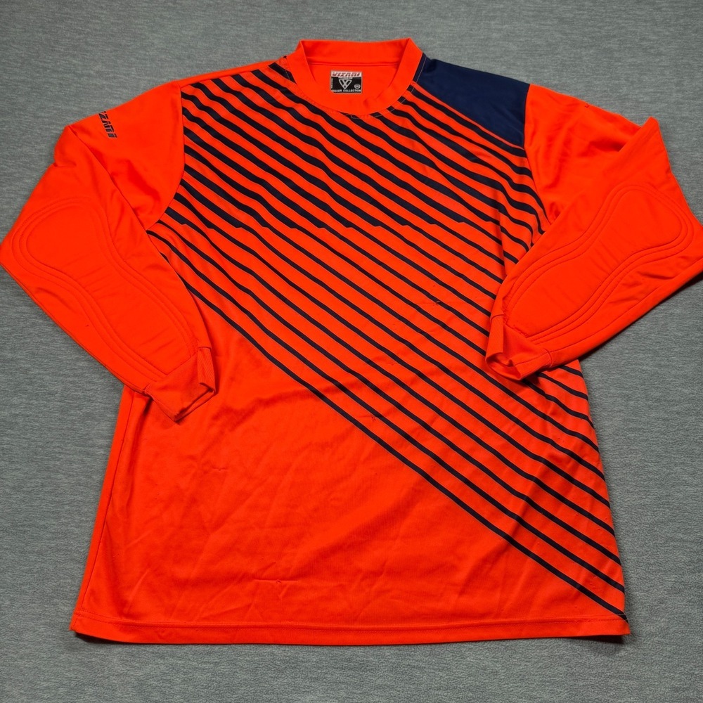 Vizari‎ Soccer Jersey Men AXL Orange Diagonal Stripe Long Sleeve Padded Elbow